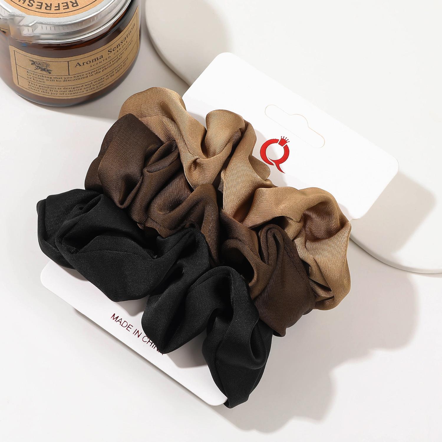 

3pcs Advanced And Elegant Minimalist Simulation Silk Hair Loop Versatile High-end Tie Hair Rope High Ponytail Hair Accessories