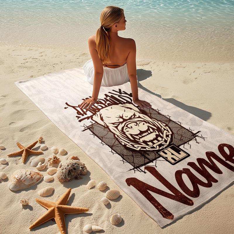 Personalized Name Bully Zone printed beach towel,a quick-drying, absorbent mat suitable for the beach, pool, gym, and travel fans gift 53
