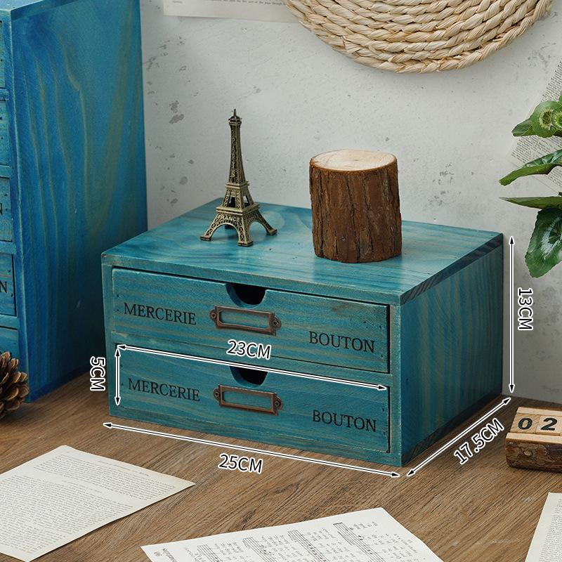 Wooden computer heightening rack office desktop storage organizing cabinet wooden box drawer cosmetic storage box wooden box