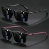 2-Pack Unisex Retro Square Frame Trendy Futuristic Glasses for Driving, Holidays, Cycling, Sports,Suitable for Gifting