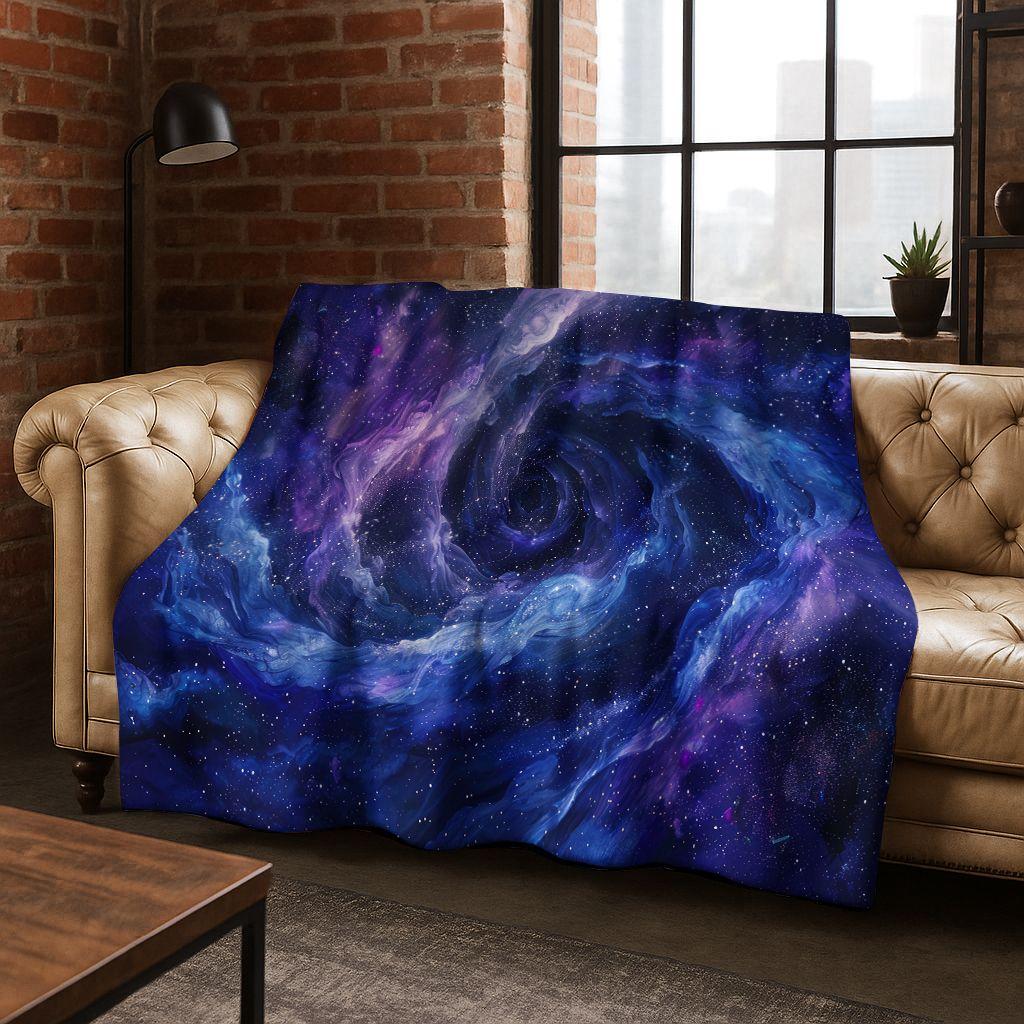 Dreamy Galaxy Universe Space Stars Black Hole Earth Flannel Blanket,Cozy Soft Throw Blanket for Home Bedroom Bed Sofa Cover Gift