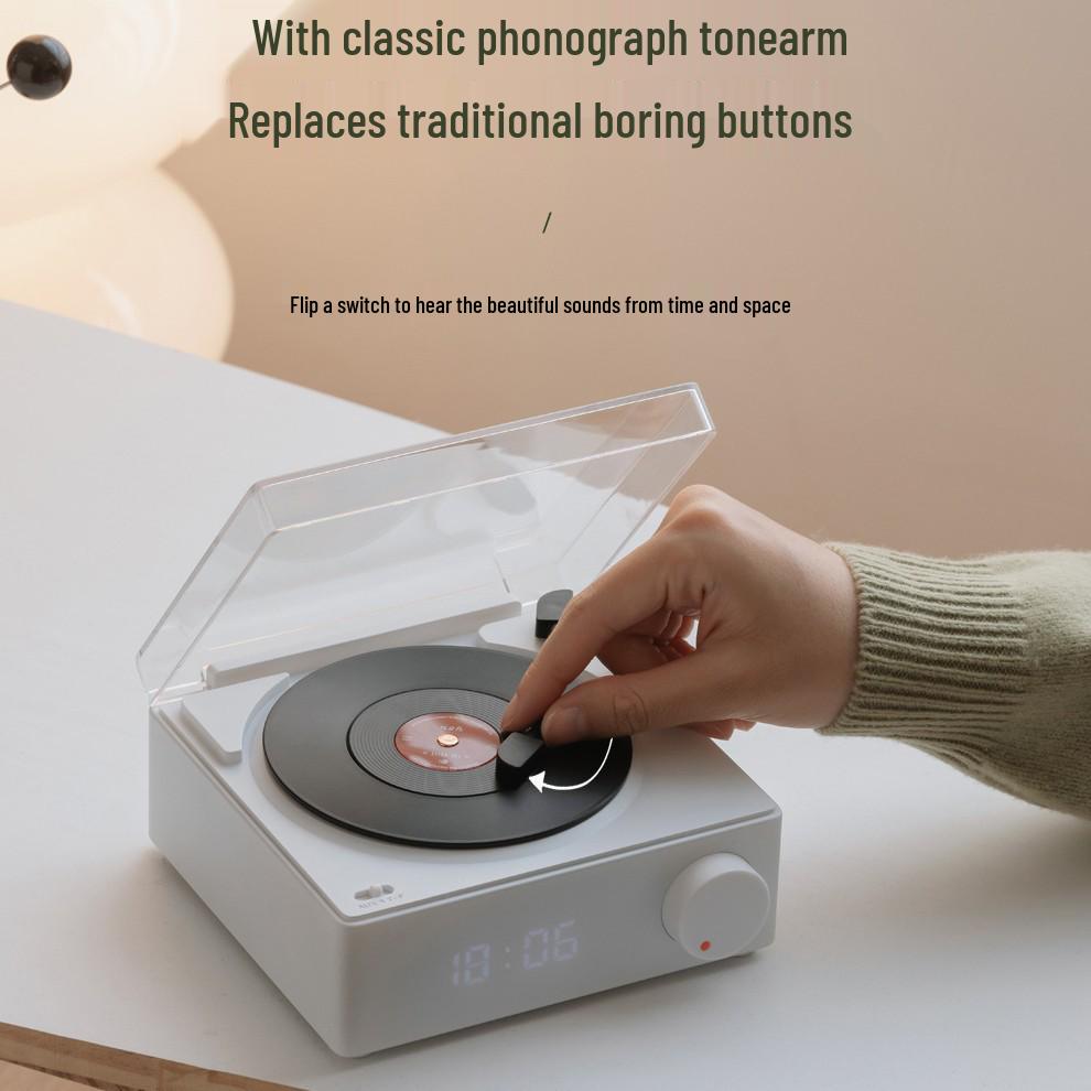 X11 Multifunctional Bluetooth Atomic Alarm Clock & Speaker with Vinyl Record Design