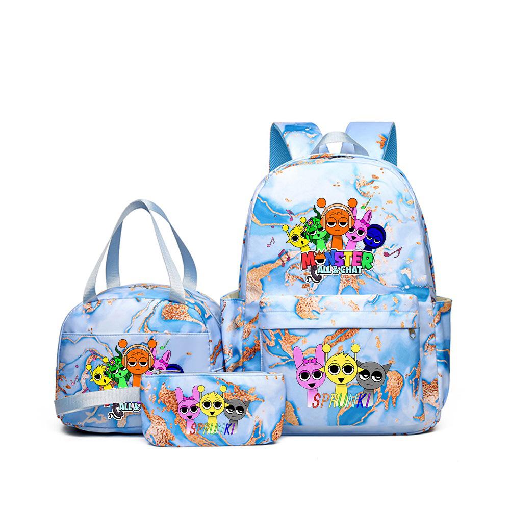 Rhythm Box Student School Bag Children's Backpack Backpack Three-piece Set