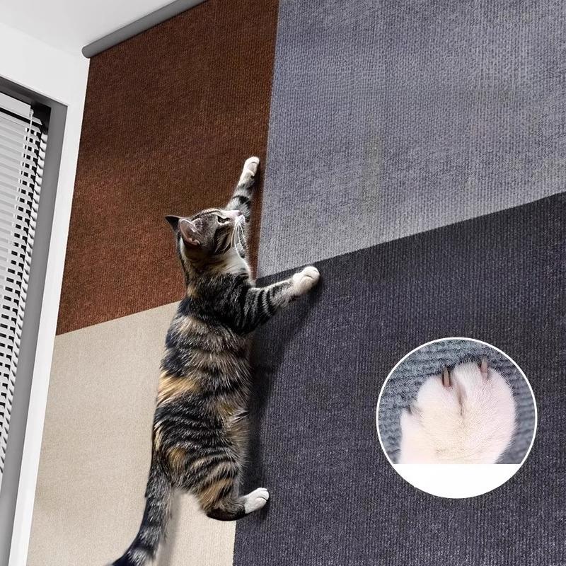 Multi Functional Wall Stickers Cat Climbing Scratching Board Self Adhesive Floor Mats Freely Customizable Self Adhesive Furniture Protection Pad