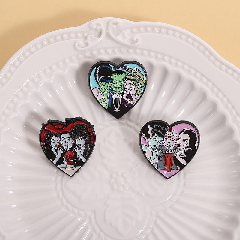 Horror Movie Character Enamel Pins Thrilling Mask Film Killer Halloween Brooches Lapel Backpack Badge Jewelry Gifts for Friends