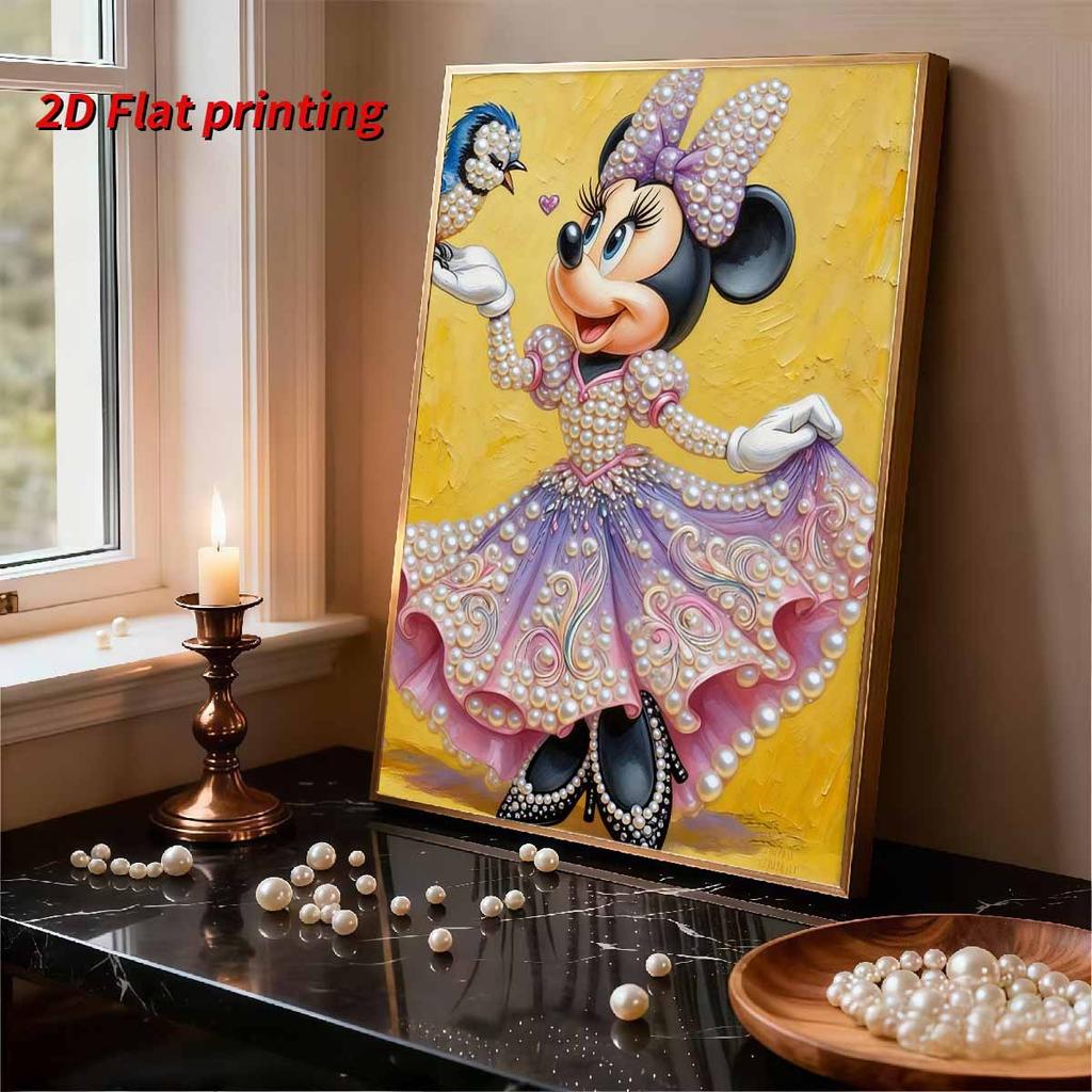 Disney Minnie Oil Painting Style Creative Pearl Painting Art 5D DIY Full Diamond Embroidery Mosaic Cross Stitch Kit Home Room Decoration