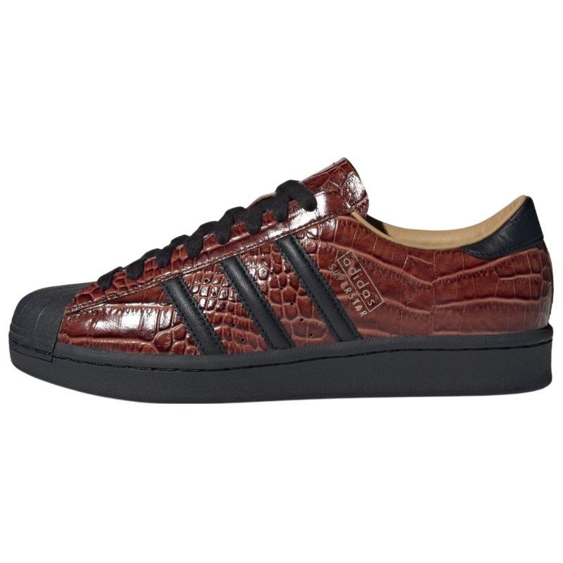 Adidas Originals Superstar Vintage Croc Embossed Unisex Lifestyle Sneakers Fox Brown Core Black JQ3258 42.5