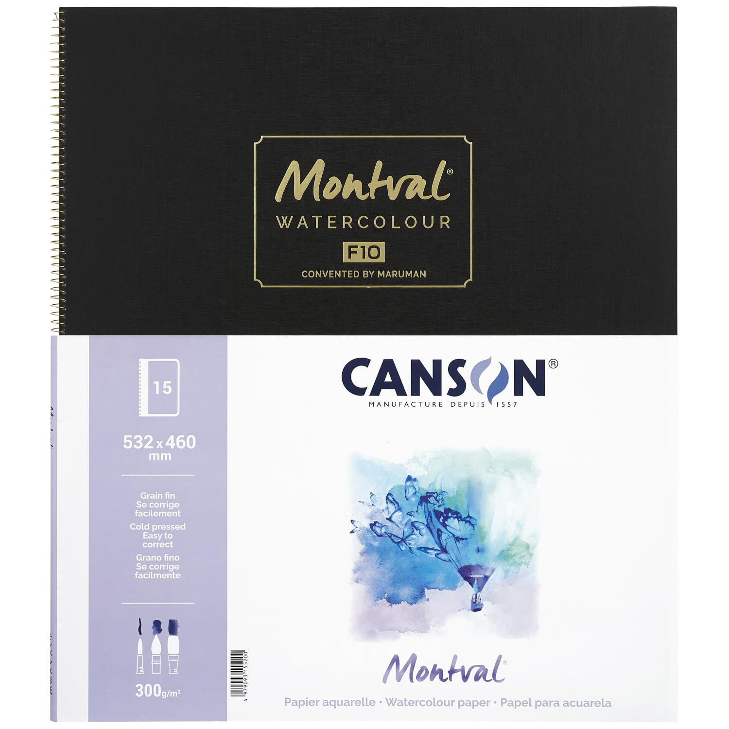 

Canson Sketchbook Montbal Watercolor Paper Neutral Paper F10 Size 15 Sheets C20A