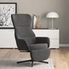 Day and Night - Day and Night Relaxation Armchair with Footrest In Dark Gray Velvet