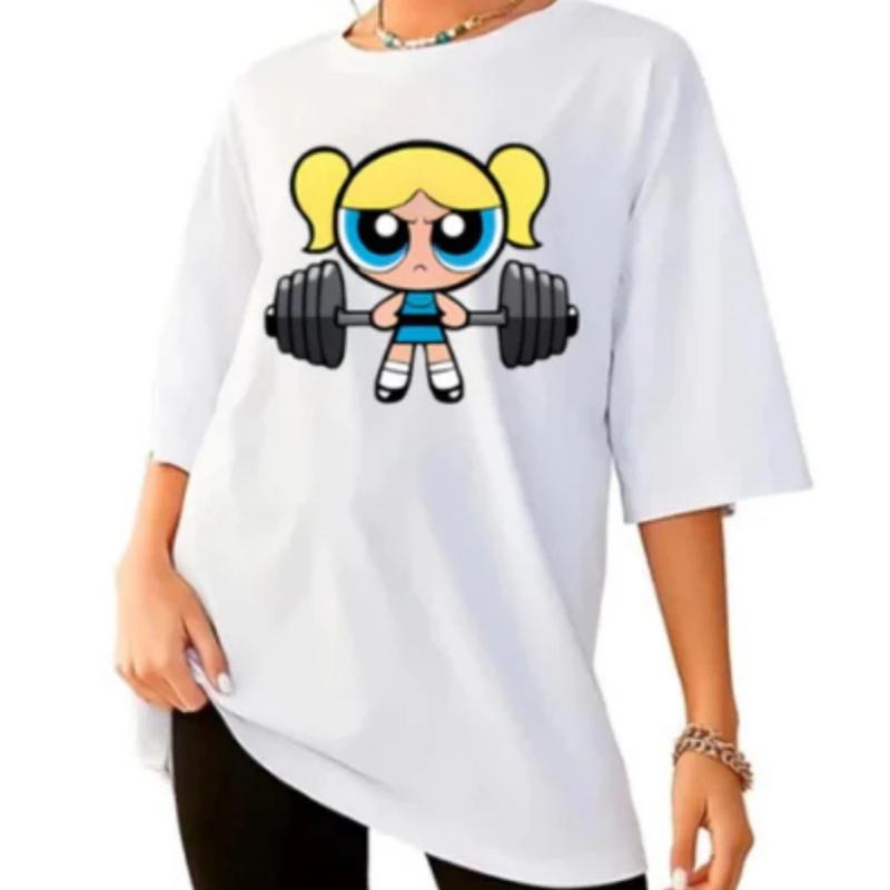 Flickor Superkraftfull Blus Träning Streetwear T-shirt Dam Skjorta Akademi Gym Fitness T-shirt