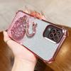KEYSION Shockproof Plating Phone Case for Samsung A12 A22 4G Clear Soft TPU Glitter Jewelled Swan kickstand Back Cover for Galaxy M12