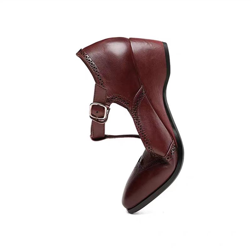 Fashionable Women's Flats, Chunky Heel Soft Sole Soft Upper Middle-Aged Shoes, Elegant Versatile Women's Shoes