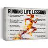 Hijie Running Poster Canvas Wall Art for Home Decor, Running Life Lessons Pirational Canvas Print Painting Ready To Hang Gifts - Easel & Hanging Hook