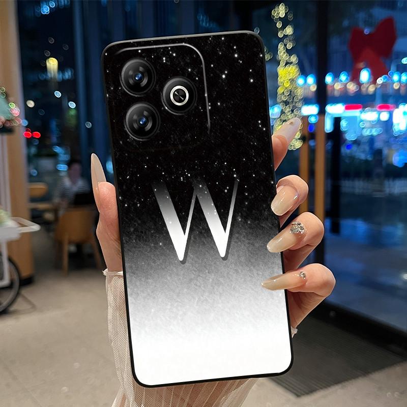 Fashion Letter With Flower Couple Case For ZTE Blade V60 4G/Axon 60 4G/Nubia V60 Soft Silicone Black Case Anti-scratch Shell