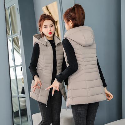 Otoño Invierno mujer Color sólido Stand Collar chaleco Slim Fit engrosamiento cálido chaqueta sin mangas para mujer