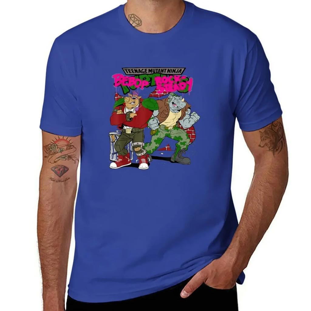 Bebop und Rocksteady Graffiti T-Shirt oversized süße Oberteile schlichte weiße T-Shirts Herren 2025 neues Modell