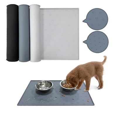 Tapis de gamelle pour animaux de compagnie en silicone anti-déversement et antidérapant pour petits et moyens animaux de compagnie