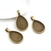 10pcs 18x25mm Inner Size Antique Bronze Silver Plated Drop Style Cameo Cabochon Base Setting Charms Pendant necklace findings