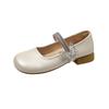 Butterfly decoration French Mary Jane shoes women's new evening breeze low-heeled single shoes women's skirt Doudou women's shoes