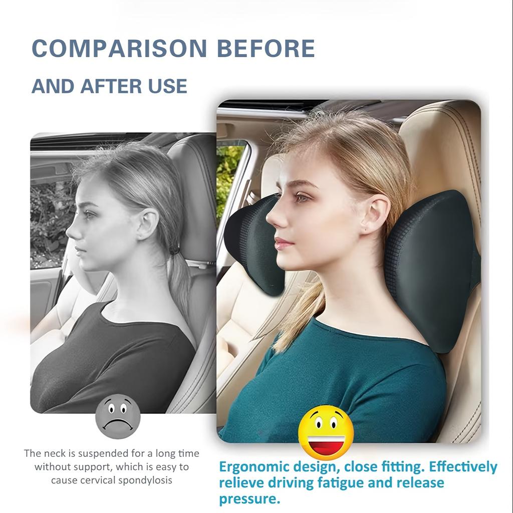 Ultra-comfortable Headrest Pillow with Adjustable Shoulder Strap, Breathable Removable Pillowcase, soft Travel Neck Pillow