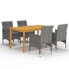Garden Dining Set - VIDAXL - 5 Pcs - Acacia Wood - Coated Steel - Ergonomic Comfort