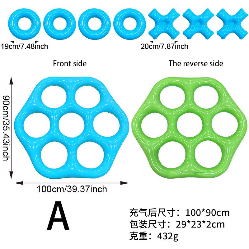 New Hexagonal Inflatable Ring Toss Toy PVC Parent Child Interactive Pool Game For Summer Water Fun Family Activities