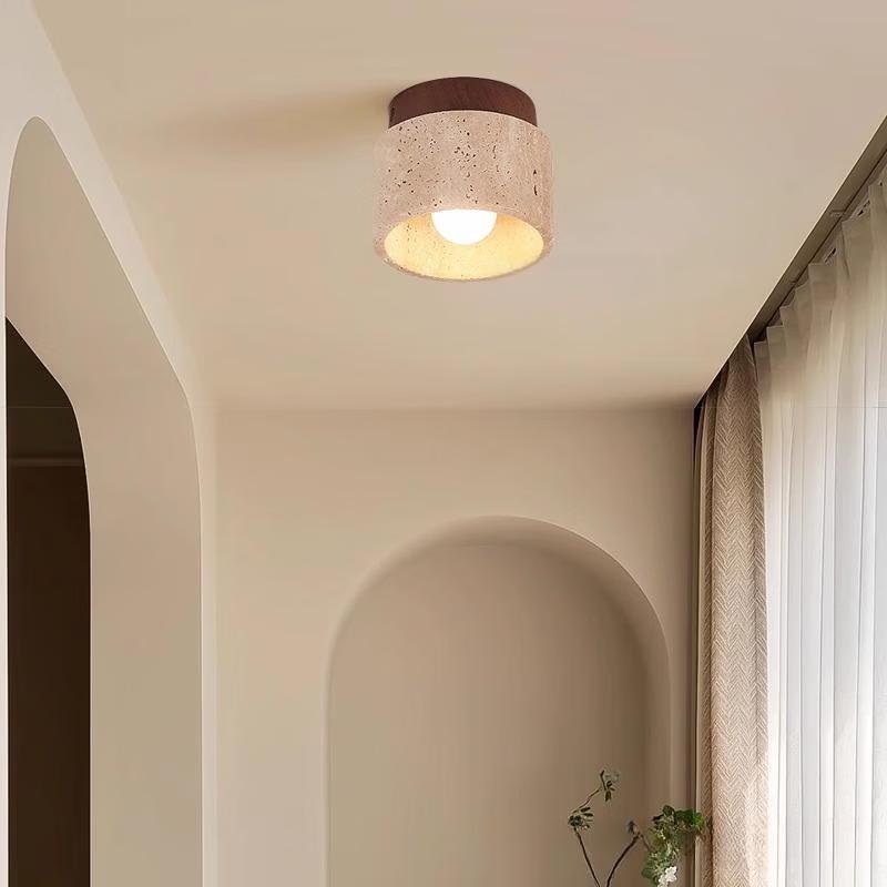 Wabi-Sabi Travertine Ceiling Lamp