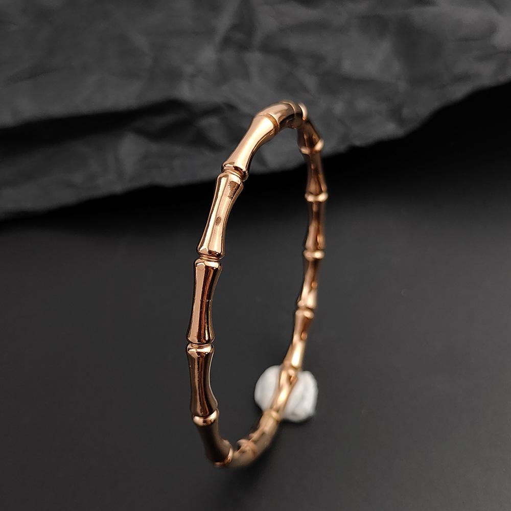 

Women s Bracelet Bamboo Stainless Steel Bracelets Exquisite Gold Silvery Couple Bangles Polished Design Women Men Jewelry Gifts рожевий колір золота