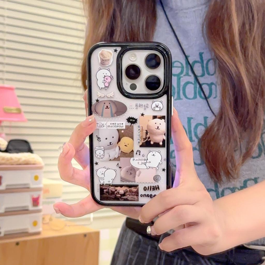 Selbstironische Bären-Collage-Hülle für iPhone 17 Pro Max (Passend für Apple 14, 15 Rundkante, 16, 13)