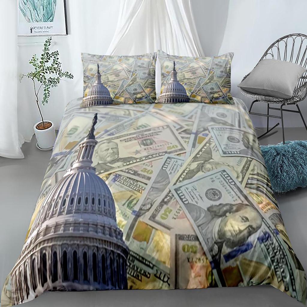 3D Home Textile Banknote Quilt Cover Digital Printing Three-Piece Digital Printing