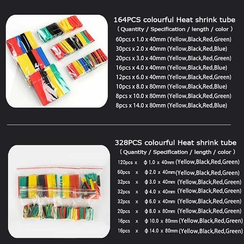 Upgraded 164/328/656/984Pcs Heat Shrink Tubing Insulation Shrinkable Tube