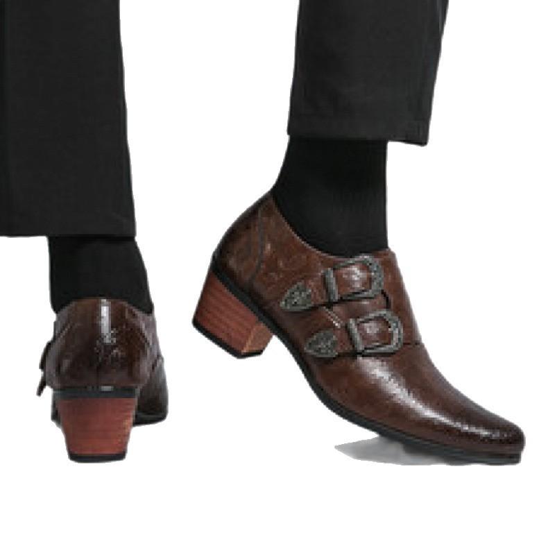 Große Größe hohe Absatzhöhe spitz Herrenstiefel Artikelnummer Lederschuhe Schuhgröße