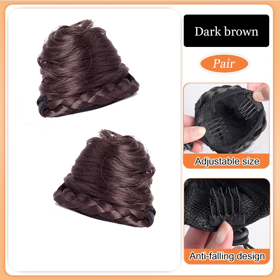 

WTB синтетический парик с кошачьими ушками, сумка, парик, женский пучок для увеличения объема волос, пушистый круассан, клипса, новая модернизированная шаровая головка