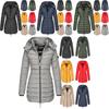 Cappotto Lungo da Donna Invernale Caldo con Cappuccio e Chiusura a Zip di Alta Qualità