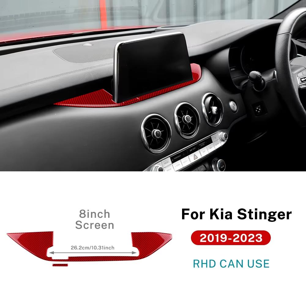 Carbon Fiber Style Interior Sticker for Kia Stinger 2019 2020 2021 2022 2023 LHD RHD Interior Panel
