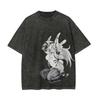 Mirko T-Shirt My Hero Academia Herren Säurewaschung Übergroß Anime Manga Vol. 37 Cover Grafik Baumwolle Streetwear Kaninchenheld Vintage T-Shirt Top