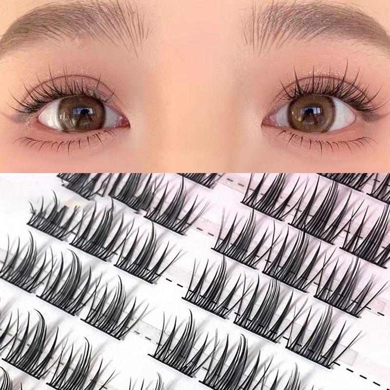 Camellia Series Large Capacity Eyelash Book Manga False Eyelashes Natural Long Curled Thin Stem Segmented False Eyelashes