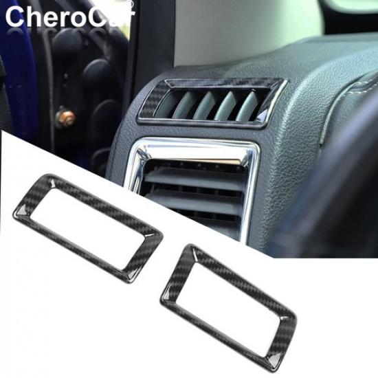 Carbon Fiber Center Console Side Air Vent Outlet Decor for Dodge Ram 1500 10-17