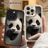 Phone Case: 2D Flat Design Suitable for iPhone 18 17 16 15 14 13 Pro Step Protection Case, Panda On the Probe, Christmas and Halloween Gift