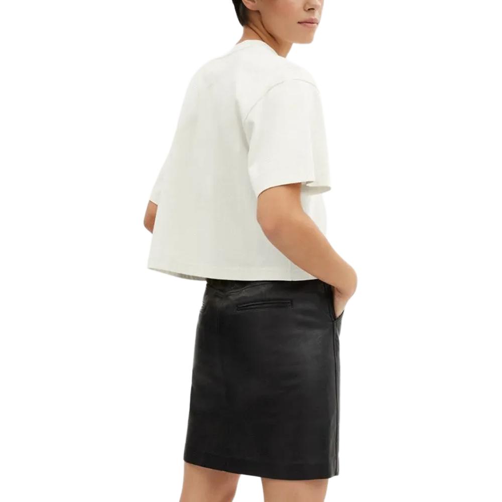 Coach Solid Color Letter Print Short Sleeve T-Shirt Women tops Cream CP778-CRM