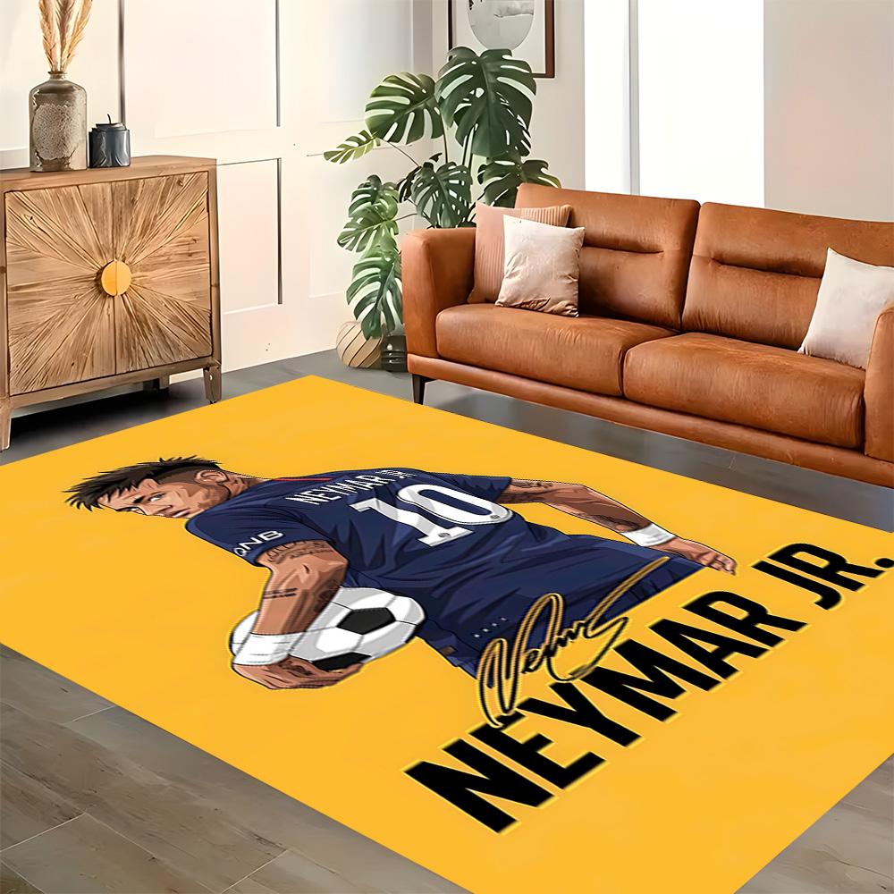 Brazilian Football Stars rug for living rooms, bedrooms, home décor, and as gifts.