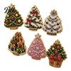 Holiday Refrigerator Magnets 6Pcs DIY Faux Pearl Painting Fridge Magnet, Santa Snowman Stocking Tree Christmas Gingerbread Snowflake Handmade
