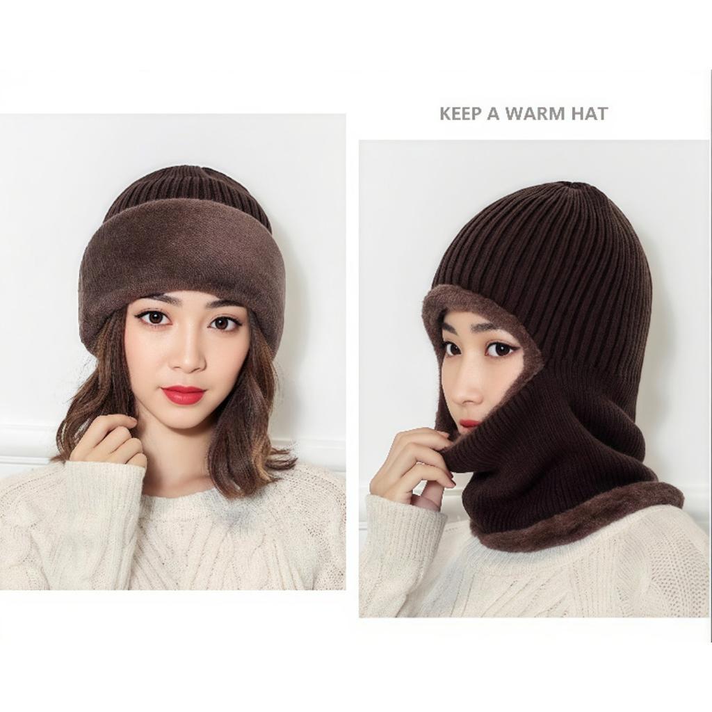Samt, Verdickt, Winddichte Mütze, Thermomütze, Ohrenschutzmütze, Fahrradmütze, Overall, Strickmütze, Überziehmütze, Mütze mit Maske