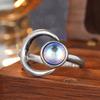 Huitan Moon Sun Design Women Opening Ring Imitation Opal Elegant Wedding Party Graceful Accessories Daily  Jewelry Gift