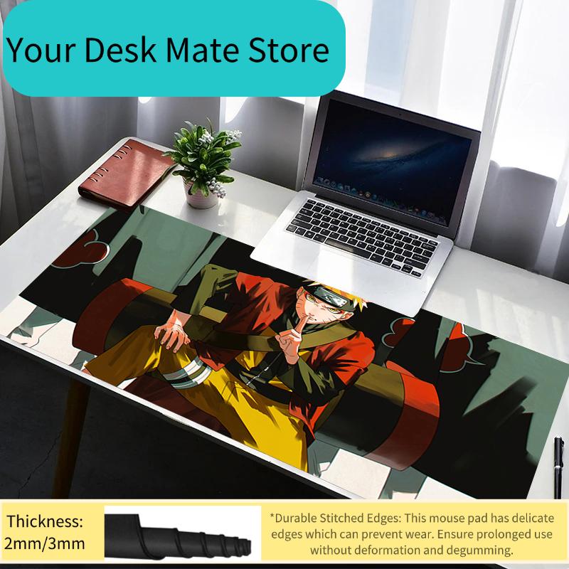Mouse Pad PC Non Slip Rubber Mousepad Laptop Naruto Uzumaki Gamer Cabinet HD Keyboard Pad Office Computer Gaming Desk Mouse Mat