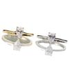 S925 Silver Sugar Cube Pear-Shaped Diamond Proposal Ring
