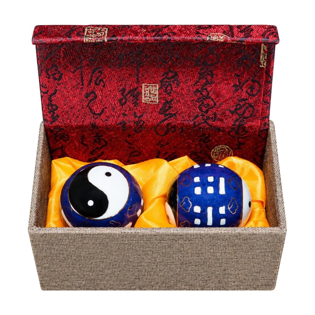 Spherical Esmaltado Hand Ball with Presentation Box Yin-Yang Exercise