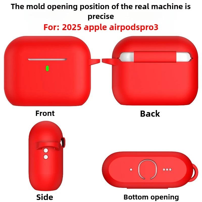 2.5mm Silicone Soft Case with Lock For Apple AirPods Pro 3 (6th Gen) – Shockproof Drop-Resistant Earphone Accessory