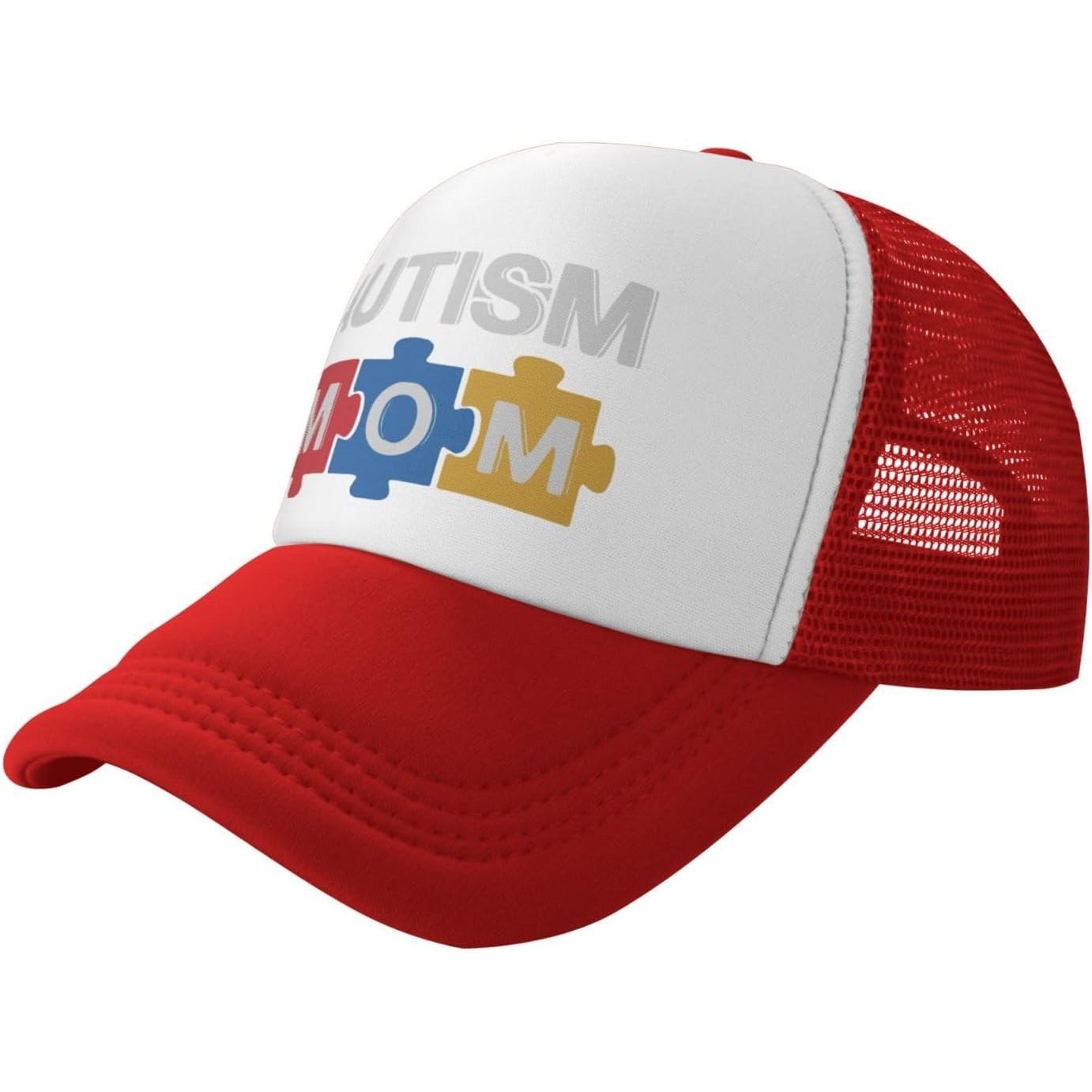 Autism Mom Trucker Hat Adjustable Mesh Snapback Cap for Unisex Outdoor Casual Wear XS（old）