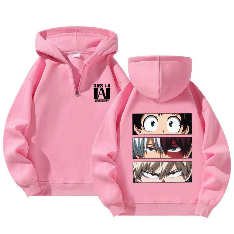 Japanese Anime My Hero Academia Hoodies Kawaii Harajuku Manga Graphic Zipper Coats Printed Streetwear Sweatshirts Unisex Pullovers Tops